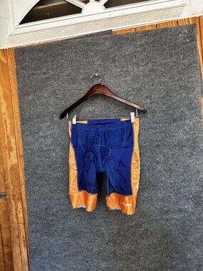 Blackbottoms Shorts Womens XL Blue Orange Biker Cycling Padded Elastic Waist